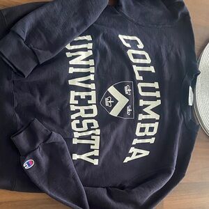 Champion Black Sweatshirt with White Columbia University Logo